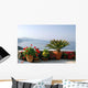 Flowers Pots over Sea Wall Decal