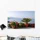 Flowers Pots over Sea Wall Decal