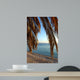 Palm Tree on a Beach at Sunset Wall Mural