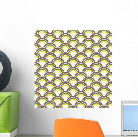 Seamless Retro Circles Wall Decal