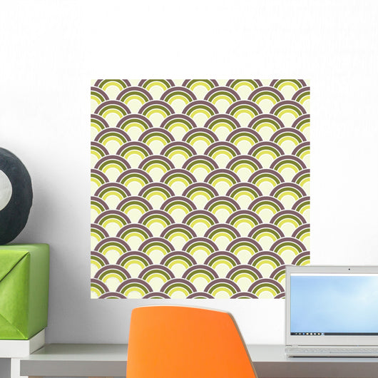 Seamless Retro Circles Wall Decal