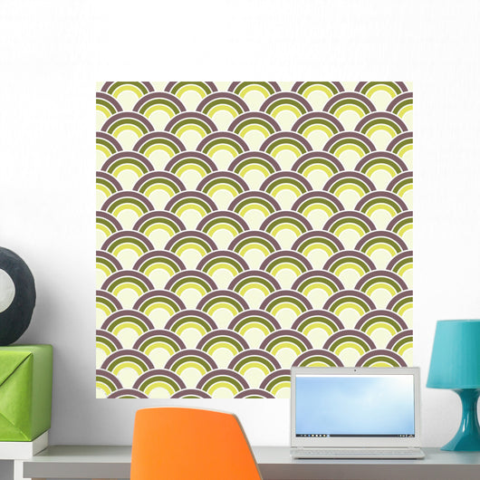 Seamless Retro Circles Wall Decal