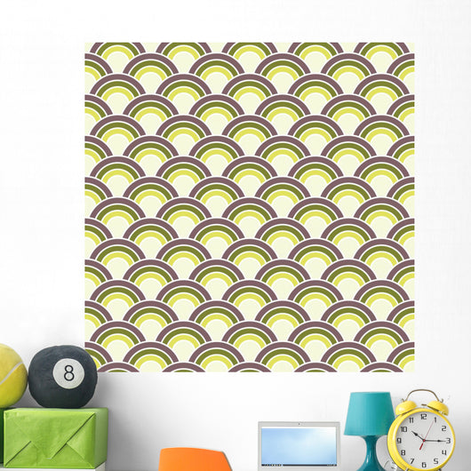 Seamless Retro Circles Wall Decal