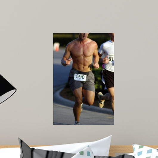 Male Runner Abs Wall Mural