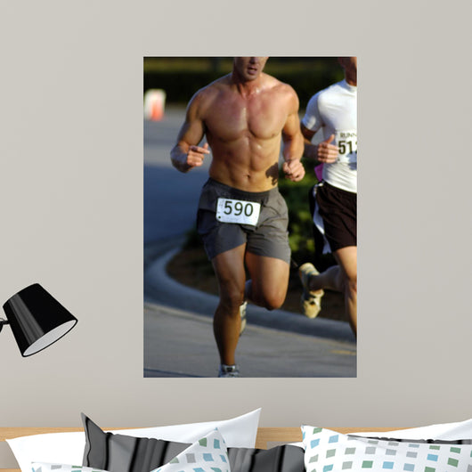 Male Runner Abs Wall Mural