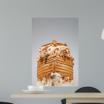 Noahs Ark Wall Mural shown on a wall