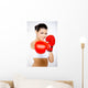 Young beautiful woman during fitness time and boxing Wall Decal