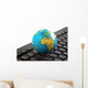 Africa on toy globe over keyboard Wall Decal