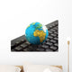 Africa on toy globe over keyboard Wall Decal