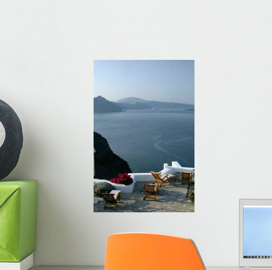 Incredible Santorini Patio with Wall Decal Design 2