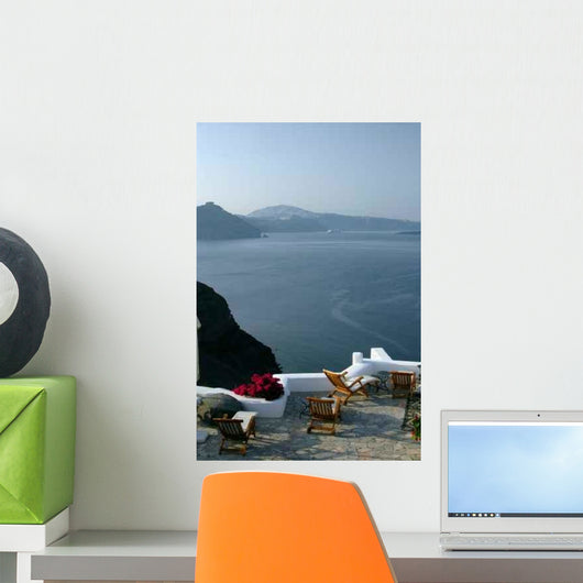 Incredible Santorini Patio with Wall Decal Design 2
