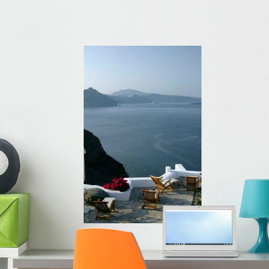 Incredible Santorini Patio with Wall Decal Design 2