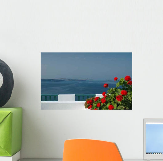 Incredible Santorini Patio with Wall Decal Design 1