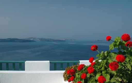 Incredible Santorini Patio with Wall Decal Design 1