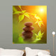 Stone tower  reflected in rendered wate Wall Mural