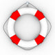 Lifebuoy on a white background. Isolated 3D image Wall Decal