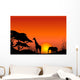 Africa Scene Vector Wall Mural