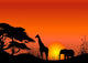 Africa Scene Vector Wall Mural