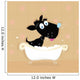 Black dog bath. Bathing black small doggie. VECTOR ILLUSTRATION. Wall Mural