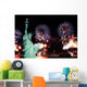 The Statue of Liberty and 4th of July fireworks Wall Mural