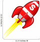 Dollar sign currency symbol on red retro rocket ship Wall Decal