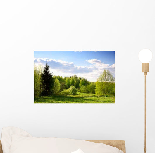 Sunset Spring Forest Wall Decal Design 1