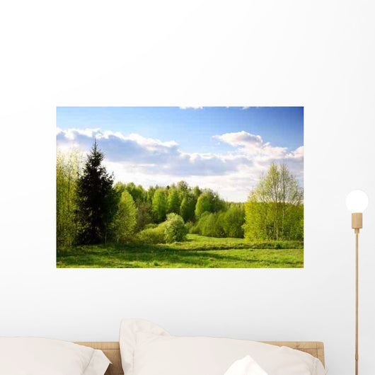 Sunset Spring Forest Wall Decal Design 1
