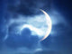 Crescent Moon through Clouds Wall Decal