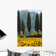 Field Sunflowers and Cypress Wall Decal