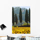 Field Sunflowers and Cypress Wall Decal