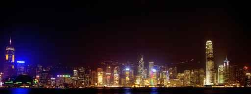 Illuminated Skyline Hong Kong Wall Decal Design 1