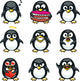 Funny penguins Wall Decal
