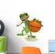 Gecko Holding Basketball Wall Decal