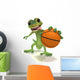 Gecko Holding Basketball Wall Decal