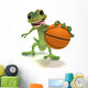 Gecko Holding Basketball Wall Decal