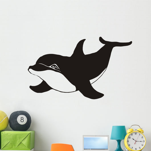dolphin smiling on the white Wall Decal