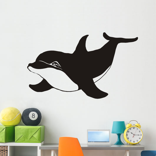dolphin smiling on the white Wall Decal