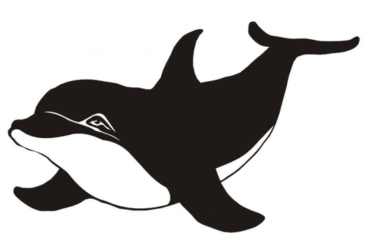 dolphin smiling on the white Wall Decal