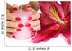 Hands With Pink Manicure Candle and Lily Wall Mural