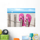 Flip Flops Beach Fence Wall Decal