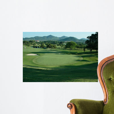Golf Green Wall Mural shown on a wall