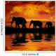 Elephants on a Beautiful Sunset Background Wall Mural