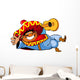 Happy Mexican Man With a Guitar Wall Decal
