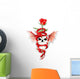 Dragon turn around skull with rose Wall Decal