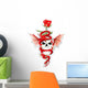 Dragon turn around skull with rose Wall Decal