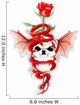 Dragon turn around skull with rose Wall Decal