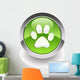 Animal footprint glossy icon Wall Decal