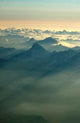 Sunlight through Mountain Peaks Wall Decal