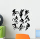Bike Stunt Silhouettes Wall Decal Sticker Set