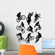 Bike Stunt Silhouettes Wall Decal Sticker Set
